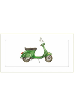 Karnet 12x18cm + koperta Skuter Vespa zielony