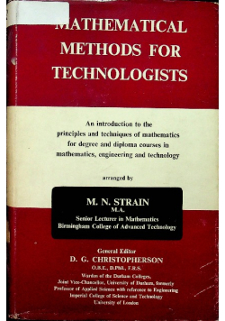 Mathematical methods for technologists