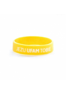 Opaska silikonowa dzieci - Jezu ufam - żółta
