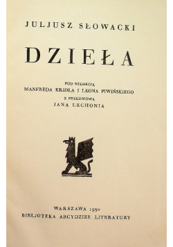 Słowacki Dzieła tom 9 i 10 1930 r.