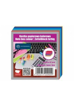 Kostka papierowa 85x85x70mm kolorowa nieklejona