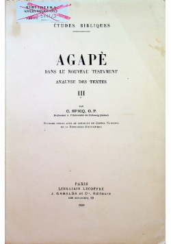 Agape dans la nouveau testament Analyse des textes