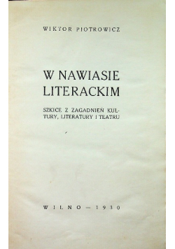 W nawiasie literackim 1930 r.