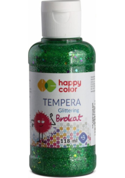 Farba Tempera 118ml brokat zielona HAPPY COLOR