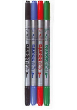 Pisaki Double Point 4 kol. w etui FIBRACOLOR