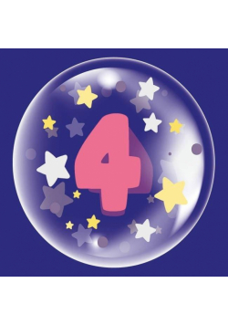 Balon 45cm dla dziewczynki cyfra 4 TUBAN