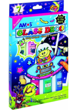 Farby witrażowe Glass Deco 7 kolorów blister AMOS
