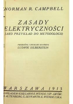 Zasady elektryczności 1913 r.