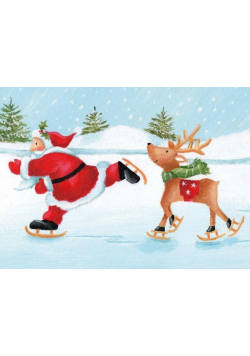 Karnet B6 z kopertą Święta Santa Skating