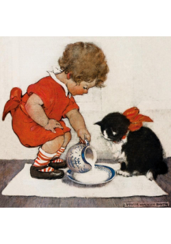 Karnet kwadrat z kopertą Teatime for Kitty