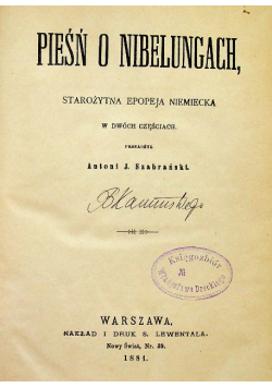 Pieśń o Nibelungach 1881 r.