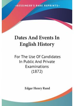 Dates And Events In English History