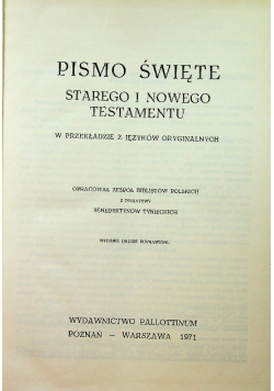 Pismo Święte starego i nowego Testamentu