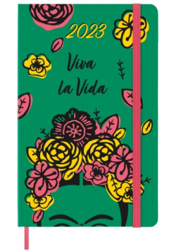 Kalendarz 2023 dzienny 12ML Frida Kahlo green