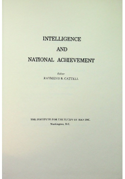 Intelligence and National Achievement Cattell