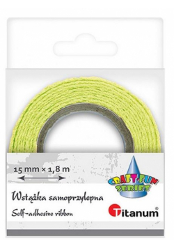 Wstążka bawełniana koronka 15mmx1,8m jasnozielona