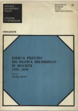 Księga przyjęć do prawa miejskiego w Bochni