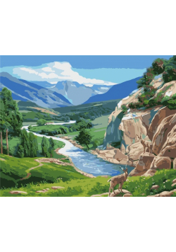 Malowanie po numerach - Widok górski 40x50cm