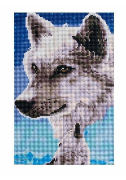 Diamentowa mozaika - Wilk 20x30cm