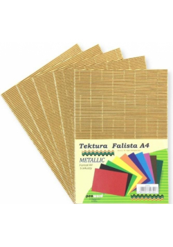 Tektura A4 falista metallic złota 5szt