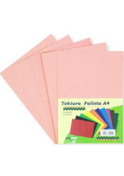 Tektura A4 falista brzoskwiniowa 5szt