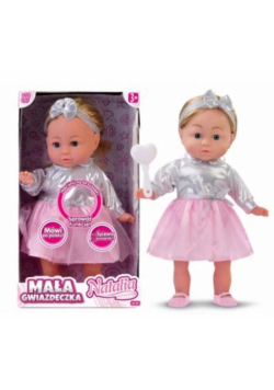 Lalka Natalia gwiazdeczka w srebrnej bluzce 36cm