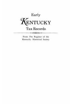 Early Kentucky Tax Records