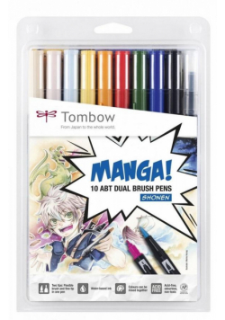 Flamastry dwustronne MangaSet Shonen 10 kolorów
