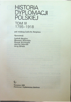 Historia dyplomacji polskiej Tom 3