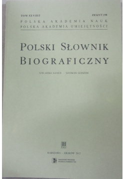 Polski Słownik Biograficzny zeszyt 198