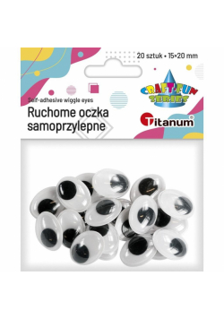 Oczy samoprzylepne bez rzęs 15x20 mm owalne 20szt