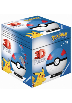Puzzle 3D 54 Kula Pokemon niebieska