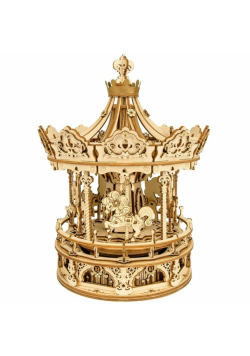Puzzle Drewniane 3D Pozytywka Romantyczna Karuzela