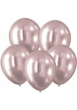 Balony z efektem chromu różowe 30cm 5szt