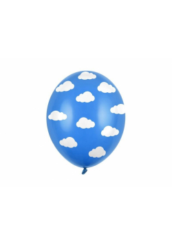 Balony Chmurki Pastel Corn. Blue 30cm 6szt