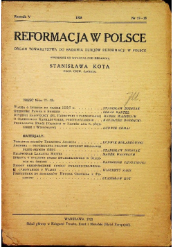 Reformacja w Polsce nr 17 - 18 / 1928 r.