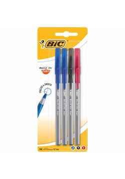 Długopis Round Stick Exact mix AST bls 4szt BIC