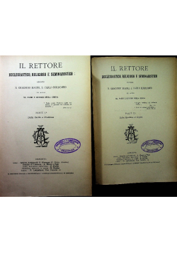 Il Rettore Ecclesiastico Religioso E Seminaristico część 1 i 2 1909 r.