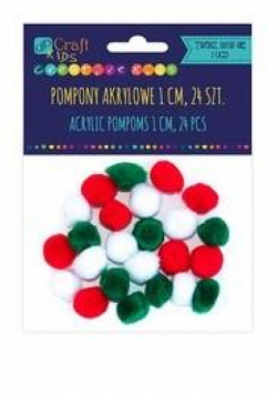 Pompony akrylowe 1cm 24szt