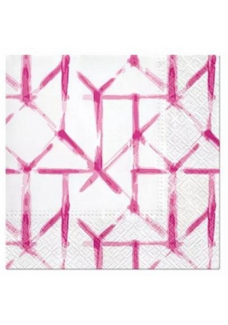 Serwetki Watercolor Grid różowe 33x33cm 20szt
