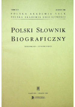 Polski Słownik Biograficzny Zeszyt 204