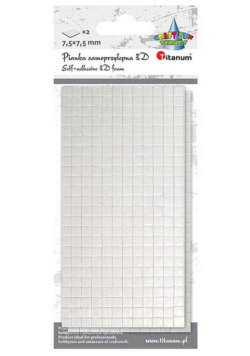 Pianka samoprzylepna 3D 7.5x7.5mm biała 2szt