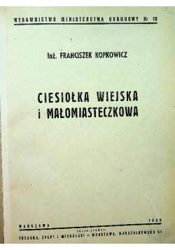 Ciesiołka wiejska i małomiasteczkowa 1948 r.