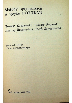 Metody optymalizacji w języku FORTRAN