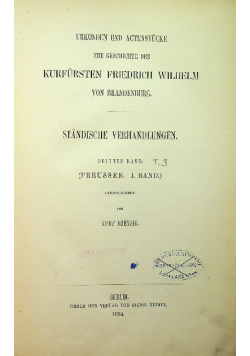 Kinderzeitmaschine Friedrich Wilhelm von Branderburg Standische Verhandlungen tom 3 1984 r.