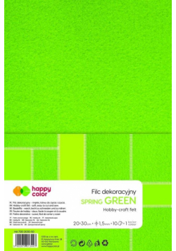 Filc dekoracyjny jasnozielony 10szt HAPPY COLOR