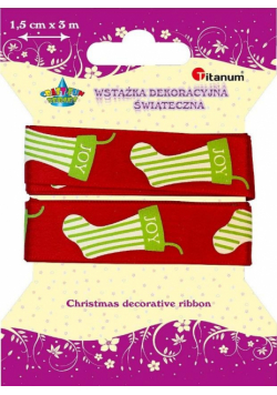 Wstążka materiałowa 15mm x 3m skarpety