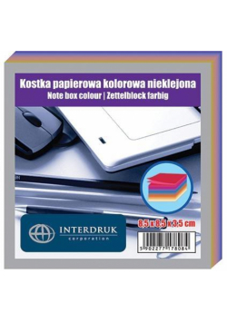 Kostka papierowa 85x85x35mm kolorowa nieklejona
