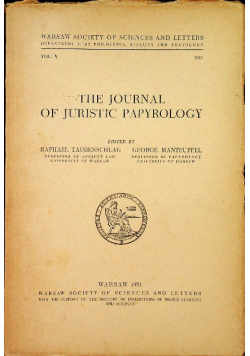 The journal of Juristic Papyrology vol V