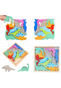 Układanka drewniana dinozaury 12el